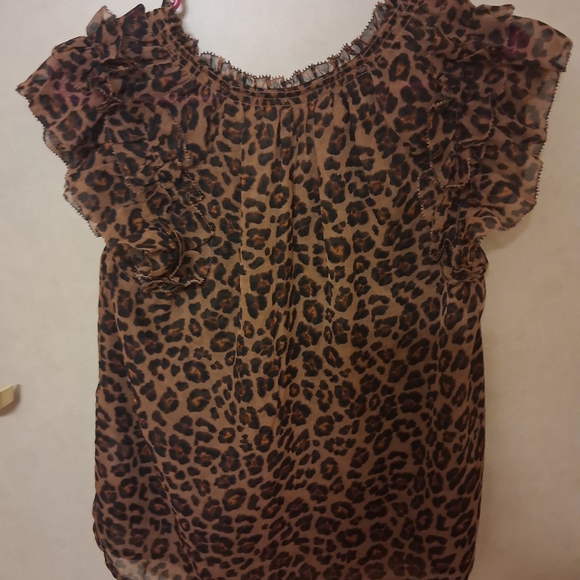 Old Navy Leopard Print Blouse - Brown - Picture 3 of 5